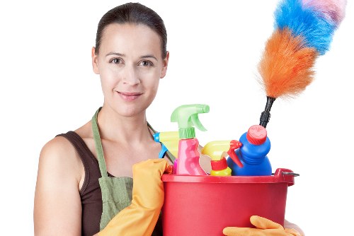Local cleaning team working in a Highbury property before move-in
