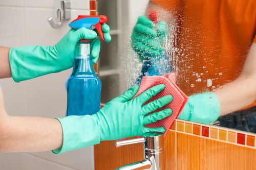 Bathroom and living area cleaning service in Highbury