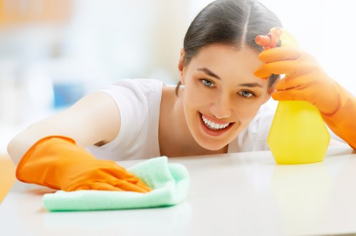 Professional cleaner in Highbury maintaining spotless rooms